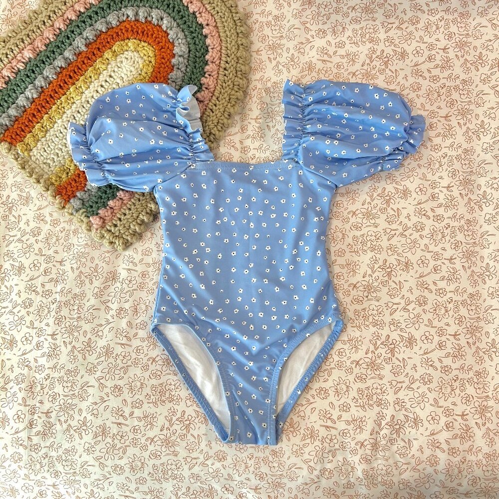 Cotton On Toddler Dainty Floral Puffy Sleeve Swimsuit Size 2